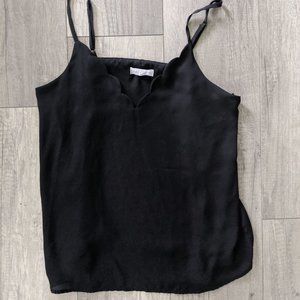 Black Cami with Scalloped Neck